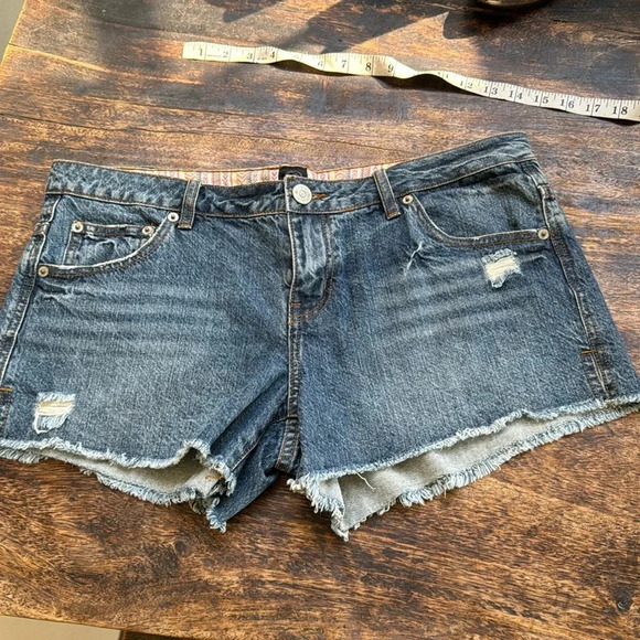 Ripcurl size 13 denim micro shorts beach brand cut offs distressed - Picture 1 of 9